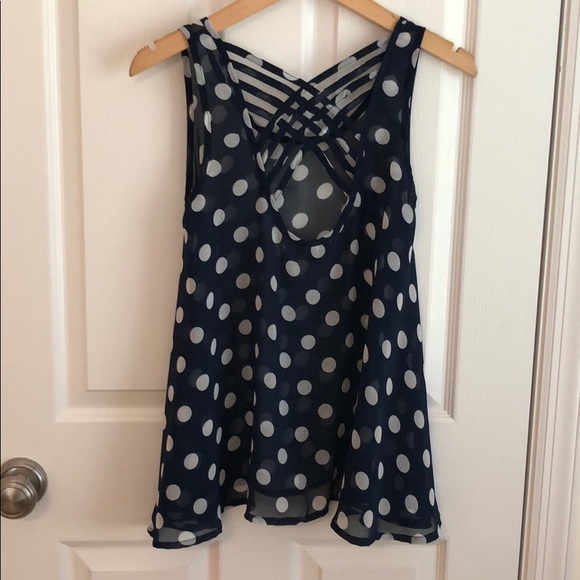 Millau Polkadot Tank Top Small Navy/White - Picture 2 of 2
